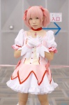 bows choker cosplay dress gloves kaname_madoka kneehighs mimio pink_hair puella_magi_madoka_magica twintails rating:Safe score:0 user:nil!