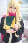 blonde_hair cardigan cosplay dress hanamoto_hagumi honey_and_clover ousaki_suama scarf rating:Safe score:0 user:nil!