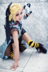 blonde_hair boots cosplay kara magane_rin skirt striped striped_socks vocaloid rating:Safe score:1 user:Kryzz