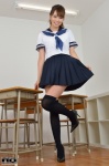 black_legwear nakagawa_shizuka pleated_skirt ponytail rq-star_691 sailor_uniform school_uniform skirt skirt_lift thighhighs zettai_ryouiki rating:Safe score:0 user:nil!