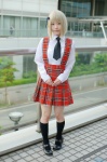 axis_powers_hetalia blonde_hair blouse cosplay hasui_yuuri jumper liechtenstein plaid tie rating:Safe score:0 user:nil!