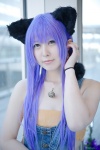 animal_ears cat_ears cosplay denim narihara_riku original overalls purple_hair tubetop rating:Safe score:0 user:nil!