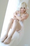 babydoll blonde_hair bloomers bra chii_(chobits) chobits cosplay kipi pantyhose persocom rating:Safe score:7 user:nil!