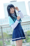 aoki_reika blue_hair cosplay pleated_skirt pretty_cure sailor_uniform school_uniform skirt smile_precure! yaya rating:Safe score:0 user:nil!