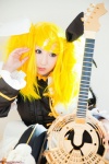 blonde_hair boots cosplay detached_sleeves dress guitar hairbow instrument kagamine_rin leggings meltdown_(vocaloid) saku scene_ever_4 twintails vocaloid rating:Safe score:0 user:nil!