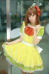bowtie cosplay crinoline dress hagiwara_yukiho hairbow idolmaster maitako skirt skirt_lift rating:Safe score:0 user:pixymisa