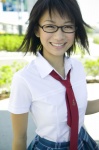blouse costume glasses miniskirt plaid pleated_skirt school_uniform skirt tie tokito_ami rating:Safe score:3 user:nil!