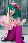 beret cosplay dress green_hair macross macross_frontier miiko pantyhose ranka_lee twintails rating:Safe score:2 user:nil!