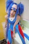 blue_hair bodysuit buyara cosplay hair_ribbons headband klan_klein macross macross_frontier twintails rating:Safe score:0 user:nil!