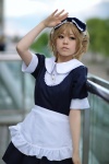 apron blonde_hair cosplay dress dress_lift hairband kooki original waitress waitress_uniform rating:Safe score:0 user:nil!