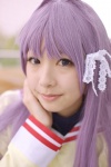 clannad cosplay fujibayashi_kyou hair_ribbons merino_moko purple_hair sailor_uniform school_uniform turtleneck rating:Safe score:1 user:nil!