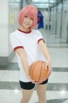 basketball bike_shorts cosplay gym_shorts gym_uniform hairbow minato_tomoka pantyhose pink_hair ro-kyu-bu! rui_(ii) shorts rating:Safe score:0 user:pixymisa