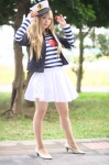 blonde_hair cosplay hat jacket k-on! kotobuki_tsumugi pantyhose pleated_skirt sailor_uniform school_uniform shima skirt striped rating:Safe score:2 user:pixymisa