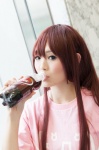 akitsu_honoka blue_eyes bottle cosplay dr._pepper makise_kurisu red_hair soda steins;gate tshirt rating:Safe score:0 user:pixymisa