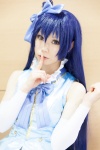arm_warmers blue_hair bowtie cosplay dress hairbow love_live!_school_idol_project shizuki_minato sonoda_umi yellow_eyes rating:Safe score:1 user:pixymisa
