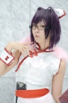 ahoge akatsuki_ayumu apron cosplay crossplay glasses otoko_no_ko_wa_meido_fuku_ga_osuki!? purple_hair qipao tomo_(otosuki) waitress waitress_uniform rating:Safe score:0 user:nil!