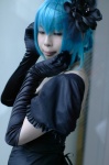 aqua_hair choker cosplay elbow_gloves gloves gown hatsune_miku himitsu_~kuro_no_chikai~_(vocaloid) kana_(ii) vocaloid rating:Safe score:1 user:nil!
