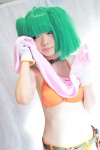 bikini choker cosplay gloves green_hair macross macross_frontier morinaga_koyuki ranka_lee swimsuit towel twintails rating:Safe score:1 user:pixymisa