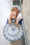 apron choker cosplay flower headband maid maid_uniform mashiro_yuki original petticoat rating:Safe score:0 user:pixymisa