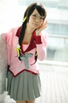 bakemonogatari blouse bowtie cosplay glasses hanekawa_tsubasa momo_(iii) pleated_skirt skirt twin_braids rating:Safe score:0 user:pixymisa