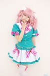 aikatsu! amahane_madoka blouse cosplay kohashi_usako miniskirt pink_hair skirt thighhighs twintails white_legwear zettai_ryouiki rating:Safe score:0 user:nil!