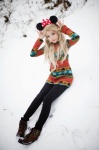 blonde_hair blue_eyes cosplay dress elsa frozen snow tomiaaaaaaa rating:Safe score:5 user:DarkSSA