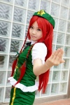 beret blouse cosplay eko_(ii) hairbows hong_meiling red_hair touhou twin_braids vest rating:Safe score:0 user:pixymisa