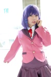 blazer blouse cosplay machako mm! pleated_skirt purple_hair ribbon_tie school_uniform skirt yuuno_arashiko rating:Safe score:0 user:pixymisa