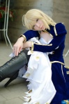 blonde_hair boots cosplay dress fate/series fate/stay_night jacket maropapi saber rating:Safe score:0 user:nil!