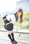 blouse bookbag bowtie cosplay kneehighs momoiro_meroikku pleated_skirt sailor_uniform school_uniform shinomiya_masaki skirt suu rating:Safe score:0 user:pixymisa