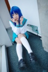 asakura_ryouko blue_hair cosplay ibara kneesocks pleated_skirt sailor_uniform school_uniform skirt suzumiya_haruhi_no_yuuutsu rating:Safe score:2 user:nil!