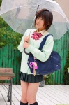 blouse bookbag cardigan costume dgc_0849 kneesocks motojima_ruika pleated_skirt school_uniform skirt umbrella rating:Safe score:0 user:nil!