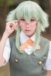 blouse cosplay glasses green_hair gumi kairi_(ii) school_uniform vest vocaloid rating:Safe score:1 user:nil!