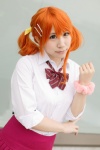 anjou_naruko ano_hi_mita_hana_no_namae_wo_bokutachi_wa_mada_shiranai blouse cosplay hair_clips orange_hair pleated_skirt saki school_uniform skirt twintails rating:Safe score:0 user:nil!