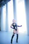 bodysuit boots castle_of_glass cleavage cosplay elbow_gloves fate/grand_order fate/series gloves mash_kyrielight pink_hair saku thigh_band thighhighs rating:Safe score:0 user:nil!