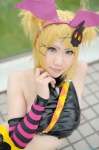blonde_hair cosplay crossplay detached_sleeves halter_top head_wings kagamine_len pretty_panties_akuma_rin_(vocaloid) ryo shorts vocaloid rating:Safe score:0 user:nil!