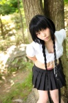 blouse cleavage cosplay croptop okino_mayoko pleated_skirt school_uniform skirt twin_braids yukino_koro zone-00 rating:Safe score:3 user:nil!