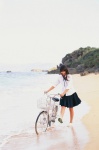 beach bicycle blouse ocean pleated_skirt school_uniform skirt taketomi_seika vyj_107 rating:Safe score:0 user:nil!