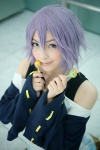cosplay kaieda_kae pleated_skirt purple_hair rosario+vampire shirayuki_mizore skirt sweater tank_top rating:Safe score:0 user:nil!