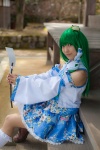 cosplay detached_sleeves gohei green_hair kochiya_sanae lenfried miniskirt skirt socks touhou rating:Safe score:0 user:nil!
