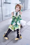 boots cosplay detached_sleeves double_bun koizumi_hanayo love_live!_school_idol_project miniskirt skirt sunao thighhighs vest white_legwear zettai_ryouiki rating:Safe score:0 user:nil!