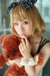 blonde_hair chemise cosplay hairbow lingerie original raiko stuffed_animal teddy_bear rating:Safe score:0 user:nil!