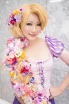 blonde_hair blue_eyes braid corset cosplay disney dress flowers princess_rapunzel reiji side_ponytail rating:Safe score:1 user:pixymisa