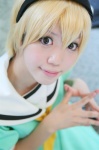 blonde_hair cosplay hairband higurashi_no_naku_koro_ni houjou_satoko kumo sailor_uniform school_uniform tie rating:Safe score:0 user:nil!