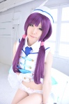 bathroom bathtub cosplay dress dress_lift garrison_cap haruka love_live!_school_idol_project love_m@ster panties purple_hair tojo_nozomi twintails rating:Safe score:1 user:nil!