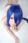 ahoge bikini blue_hair cosplay denim ikkitousen kanu_unchou kibashi shorts swimsuit rating:Safe score:1 user:nil!