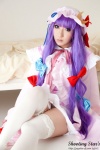 bed cosplay dress hat patchouli_knowledge purple_hair robe saku sweet_garden thighhighs touhou zettai_ryouiki rating:Safe score:2 user:nil!