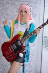 cosplay guitar harumiya_yun headphones miniskirt necklace nitro_super_sonic pantyhose pink_hair sheer_legwear skirt super_soniko track_jacket tshirt rating:Safe score:0 user:pixymisa