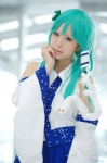 blouse cosplay detached_sleeves green_hair kochiya_sanae makiron skirt touhou rating:Safe score:2 user:nil!