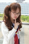 air_gear cardigan cosplay glasses haruki looking_over_glasses noyamano_ringo school_uniform rating:Safe score:1 user:darkgray